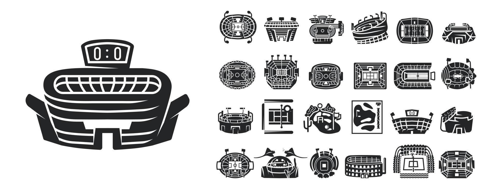 Arena icons set, simple style vector