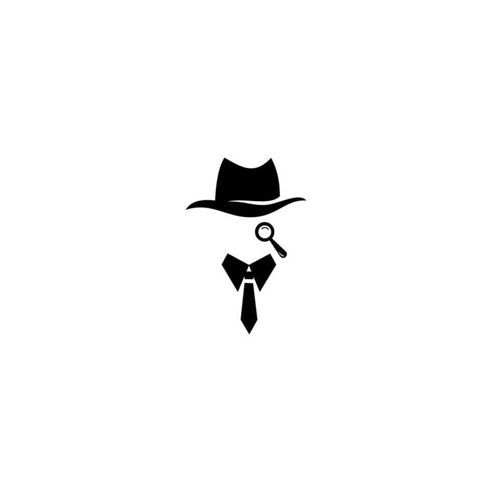 Spy vector isolated flat illustration. detective icon isolated on white ...