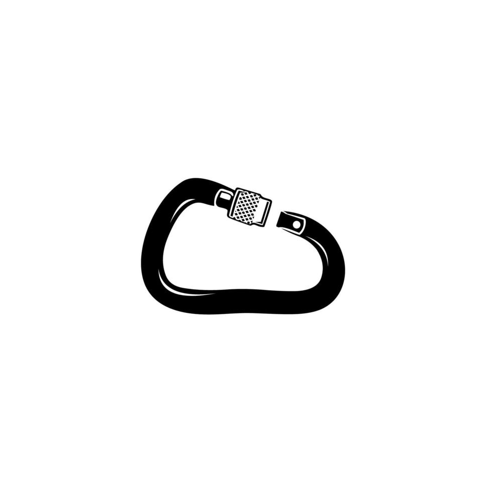 carabiner icon. Climbing Safety Carabiner Vector Isolated on White Background