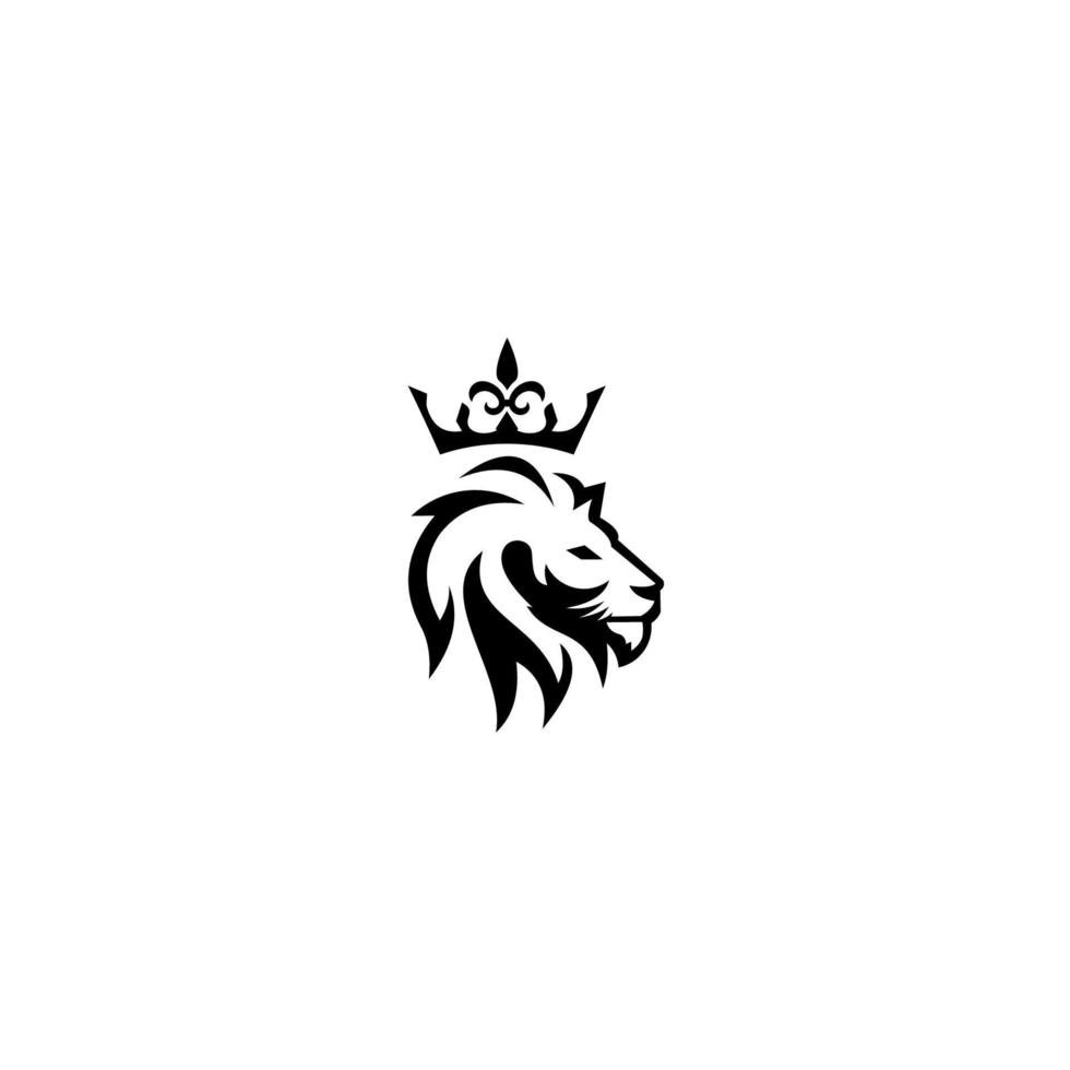 Lion head and crown vector. Elements for brand identity. vector