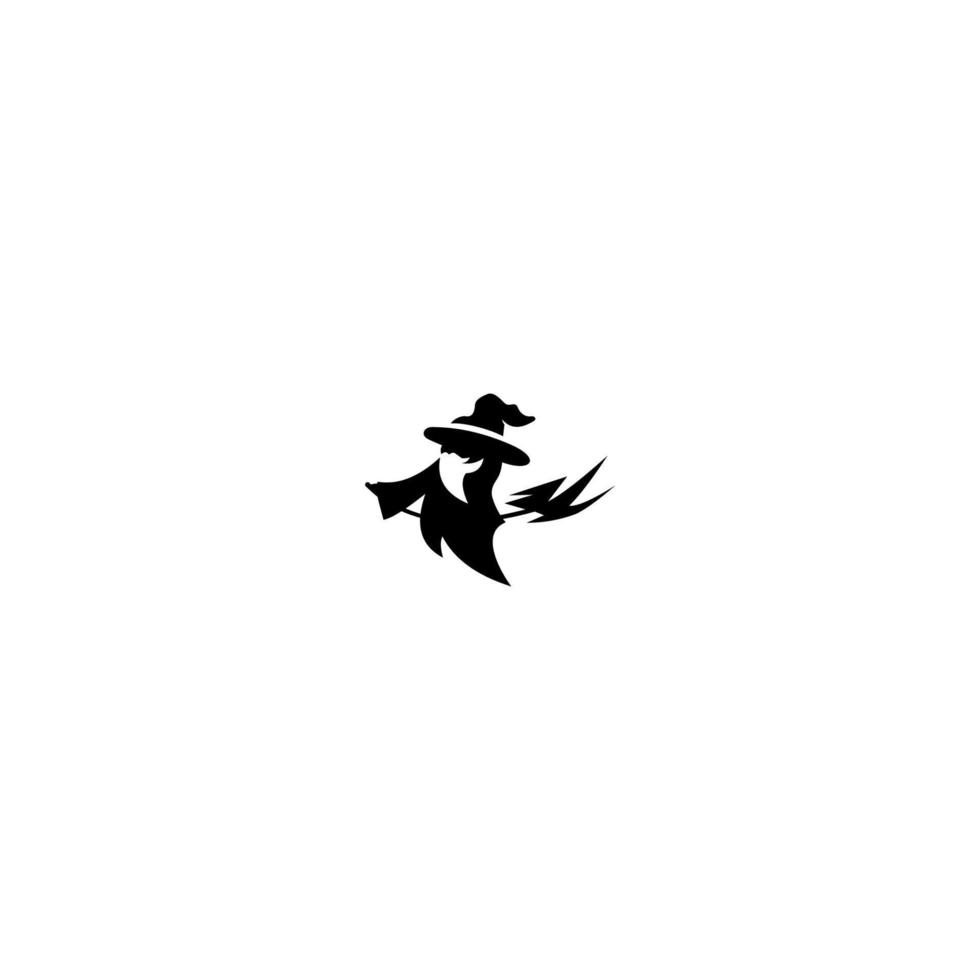 Witches silhouette. Witch silhuette on a broomstick. Halloween vector. vector