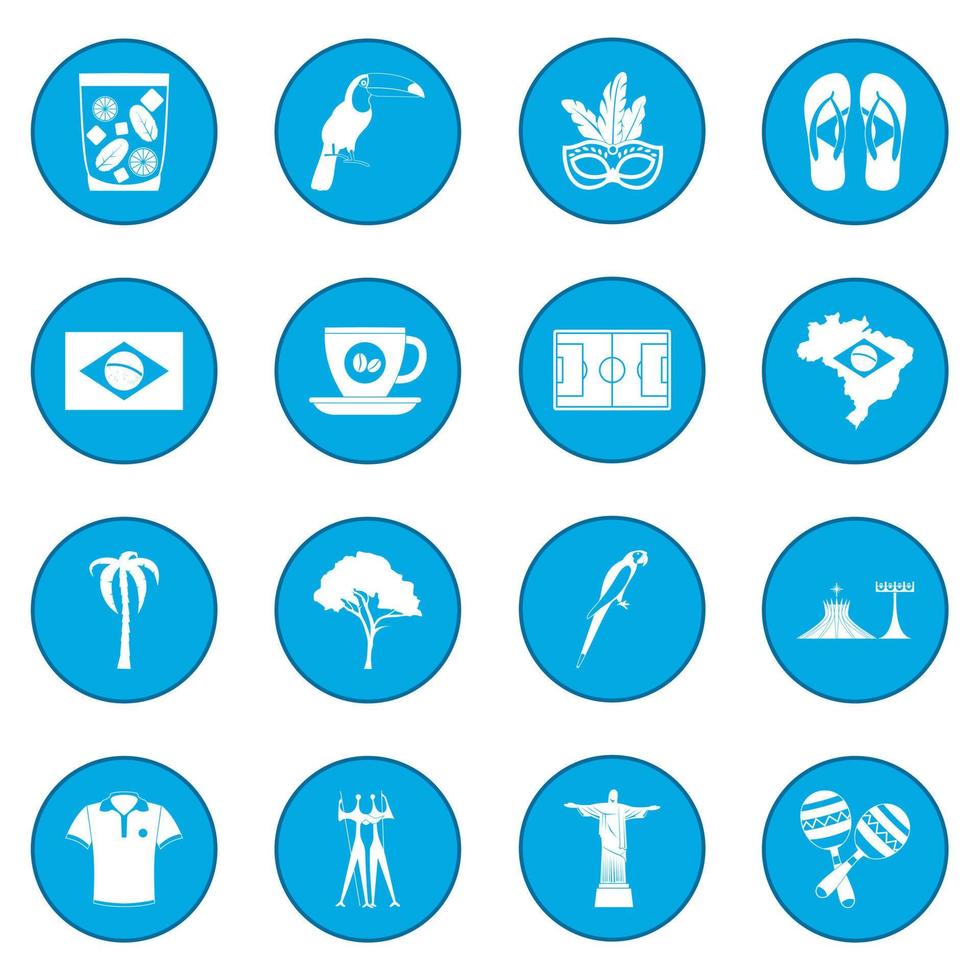 Brazil icon blue vector