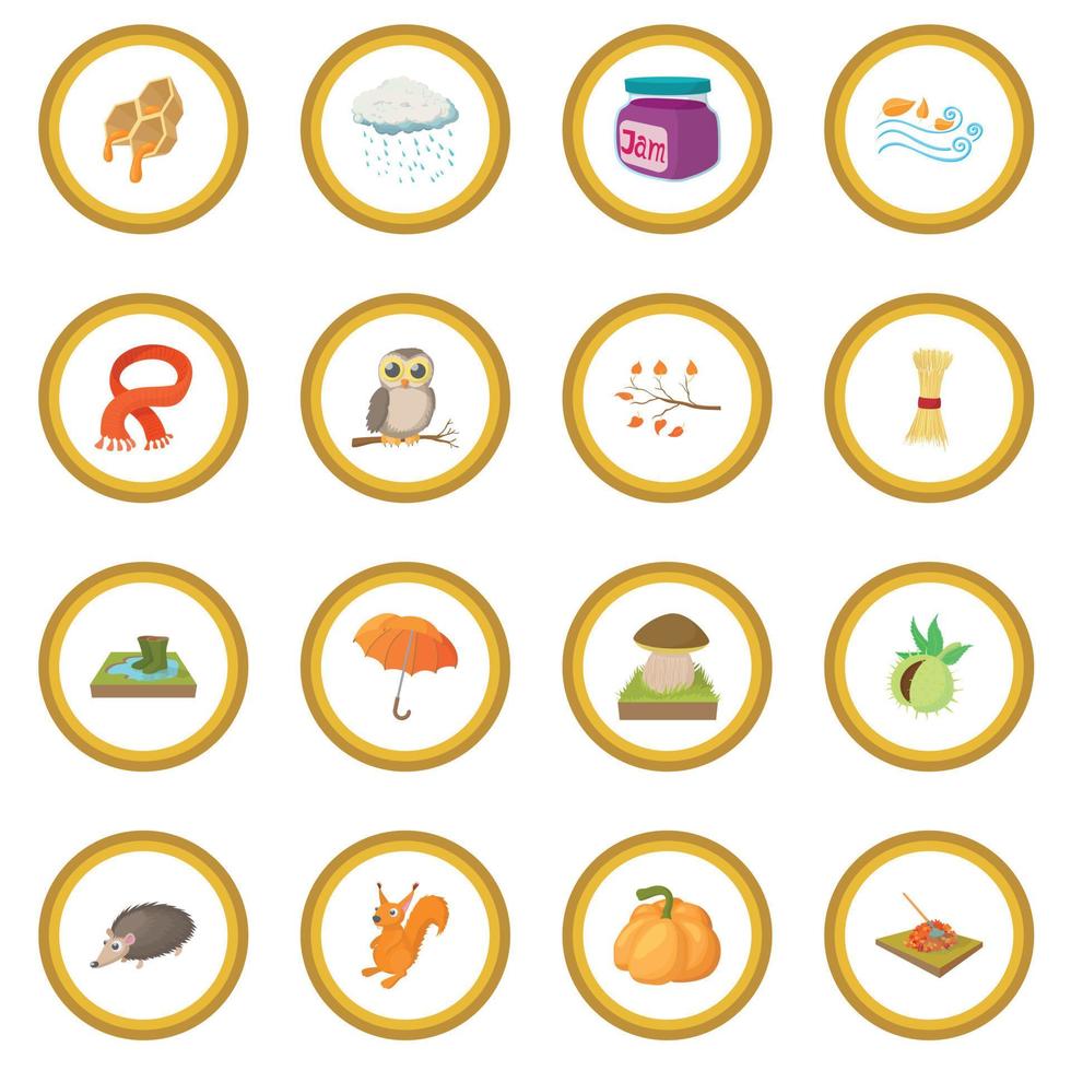 Autumn icon circle vector