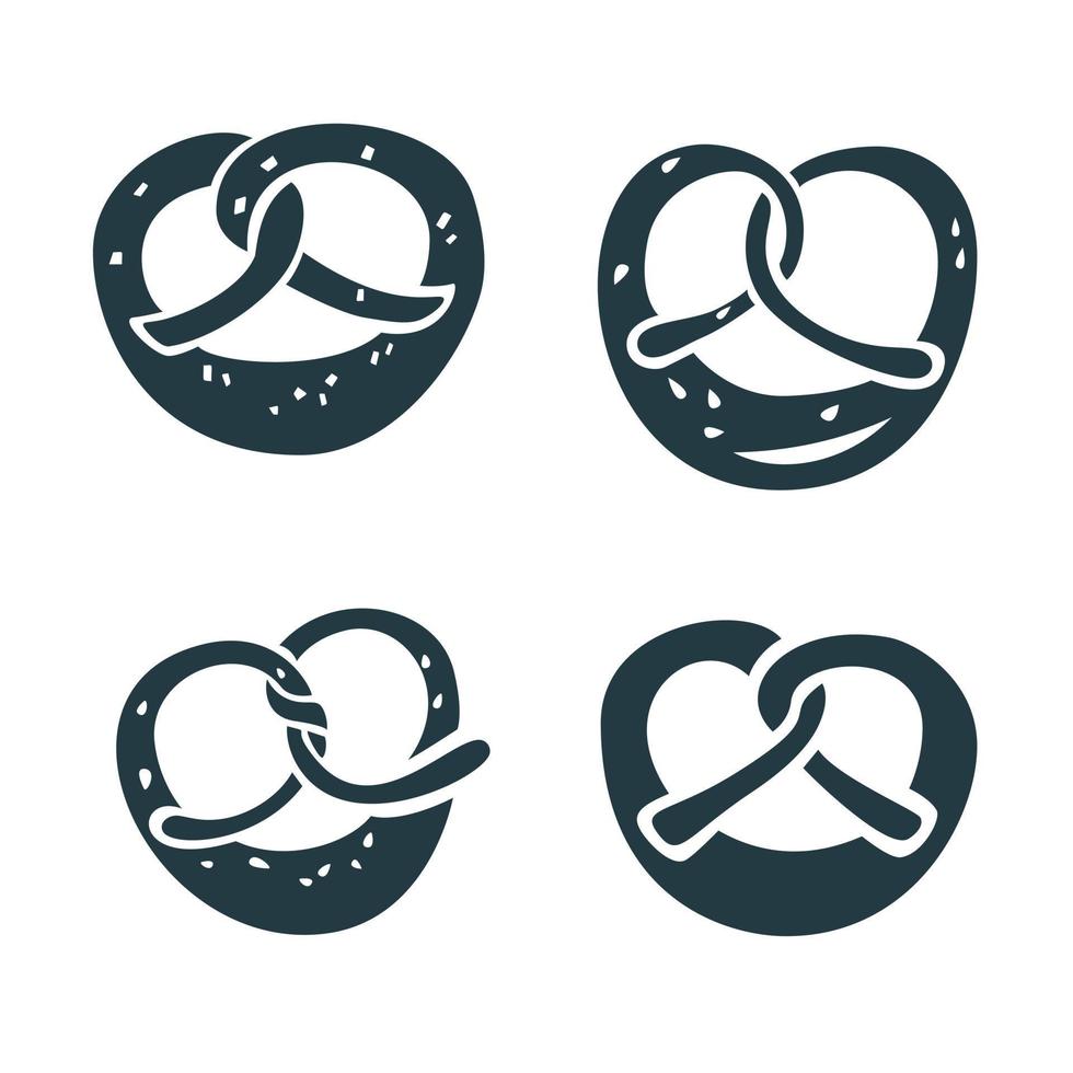 conjunto de iconos de pretzel, estilo simple vector