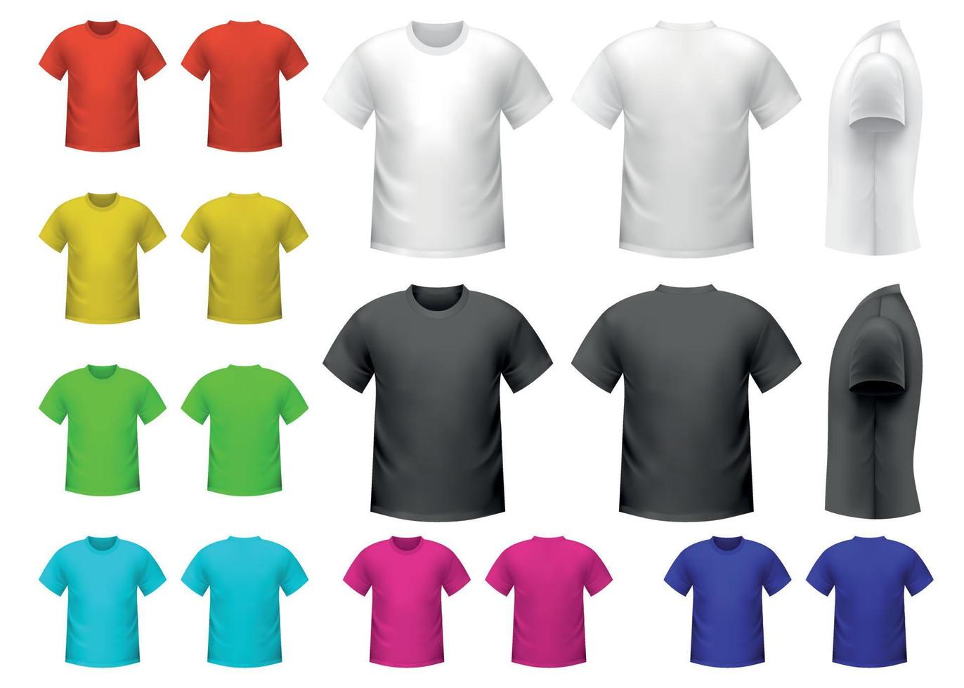 Colorful male t-shirts vector