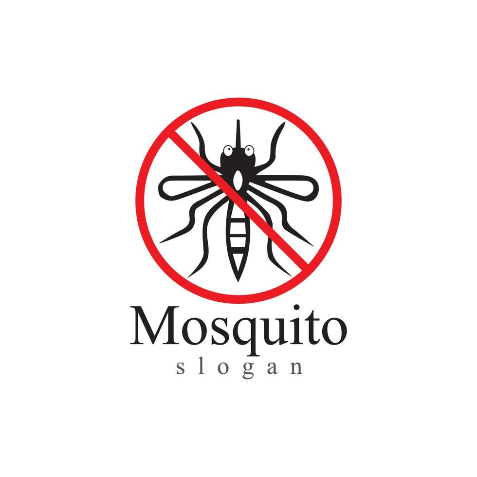 mosquito insecto animal logo vector ilustración plantilla