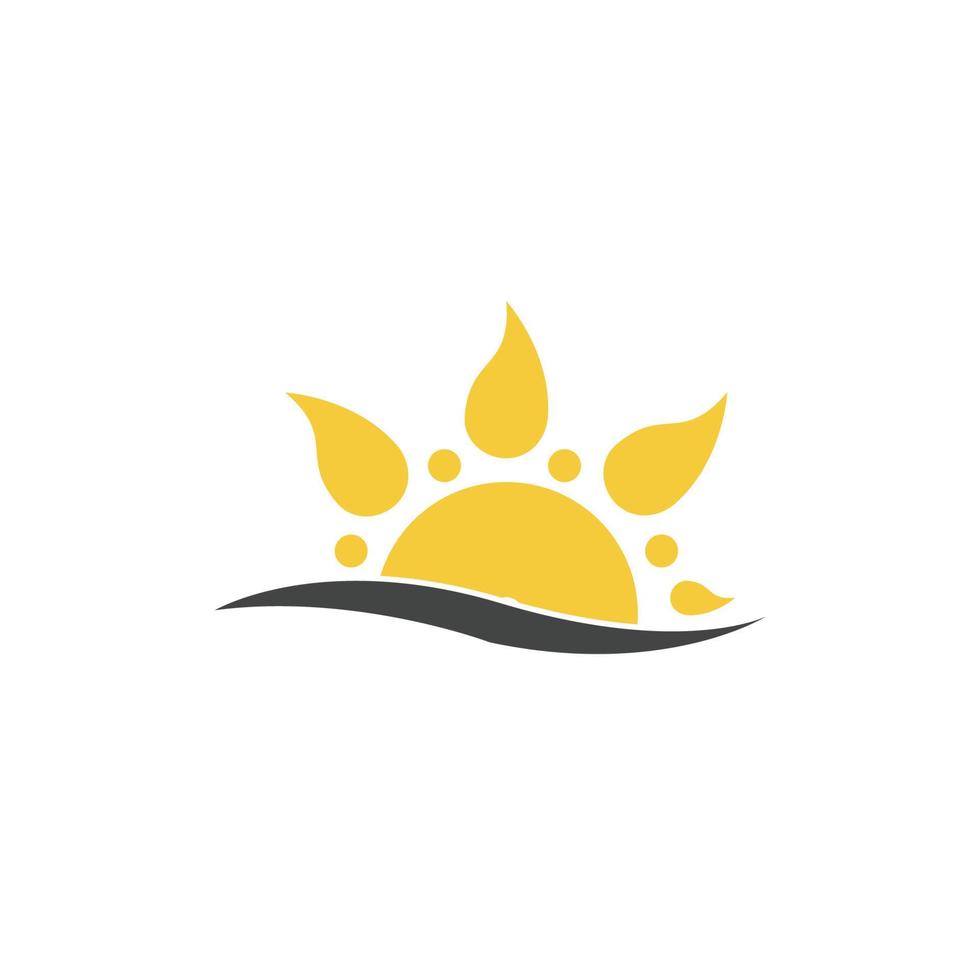 diseño de plantilla de logotipo de icono de ilustración de vector de sol