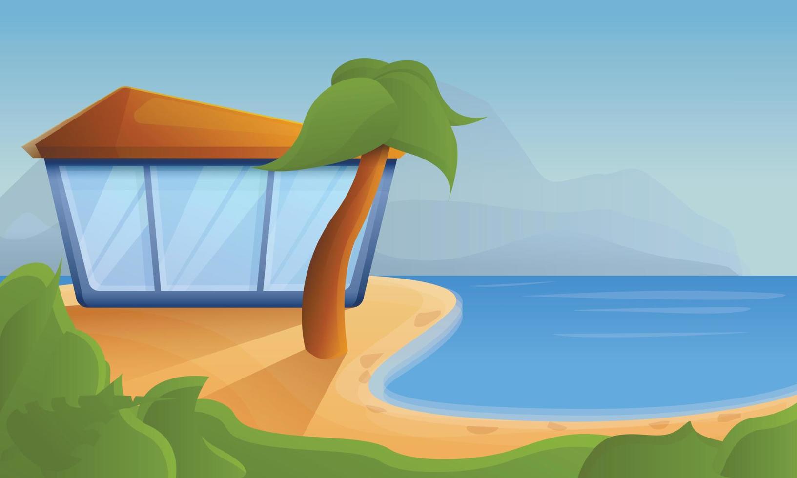 fondo de concepto de resort tropical, estilo de dibujos animados vector