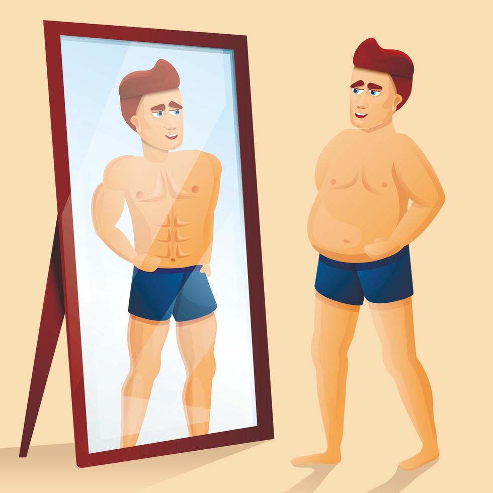 Mirror concept background, cartoon style vector