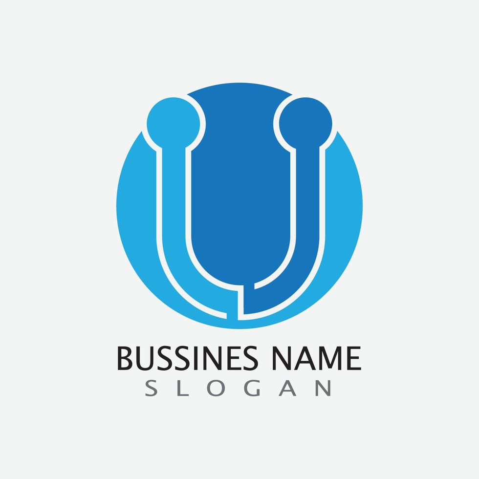 U Letter icon Template vector
