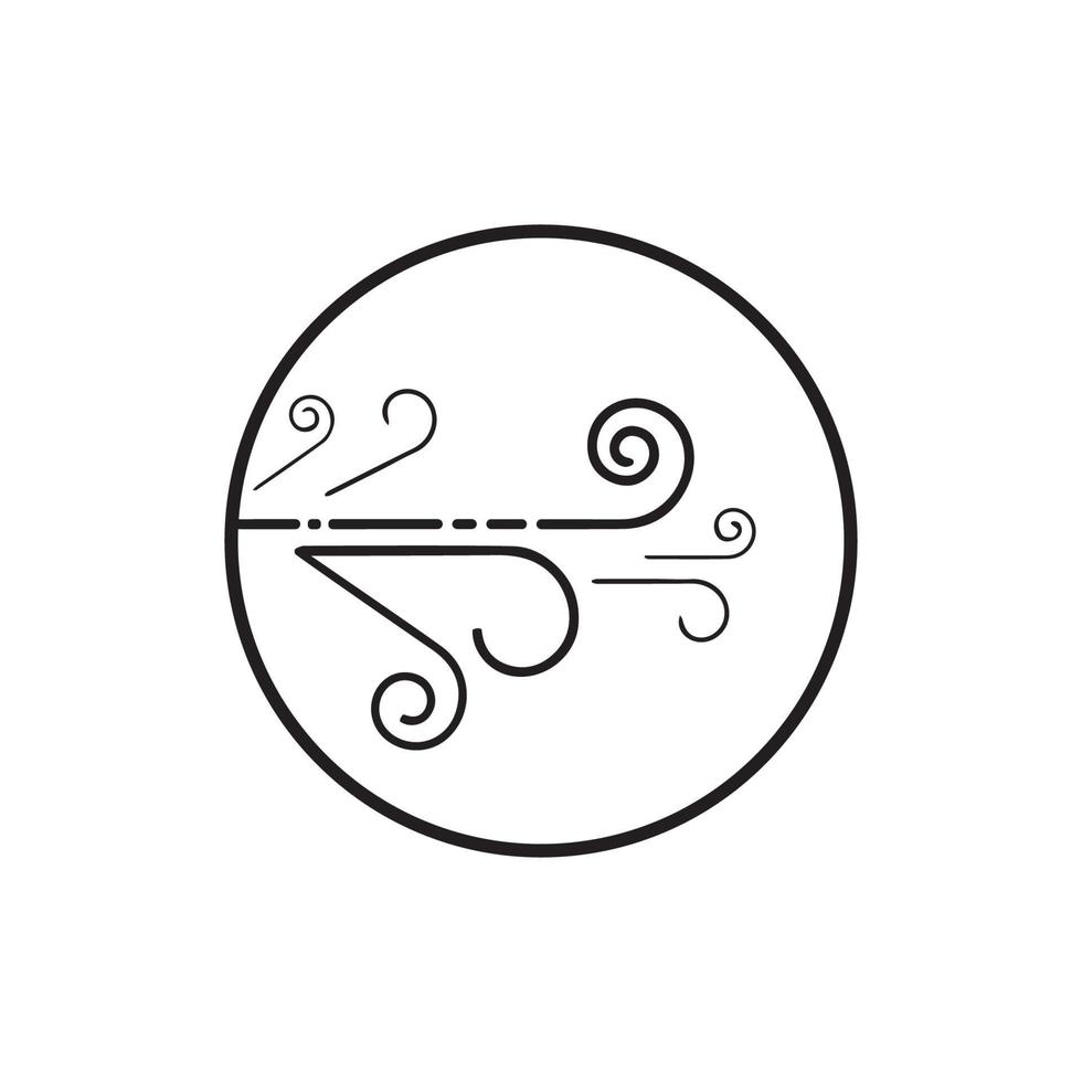 Wind vector icon design illustration template