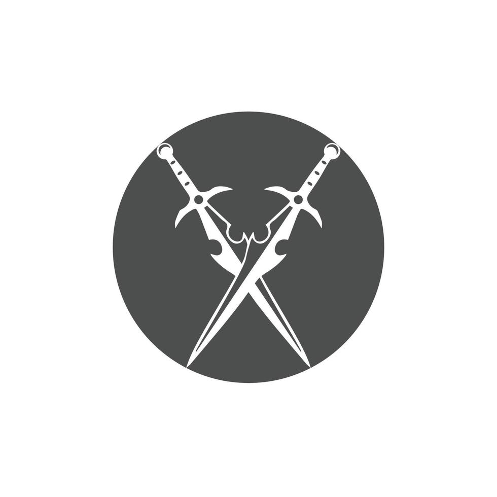 Sword weapon vector logo template illustration design