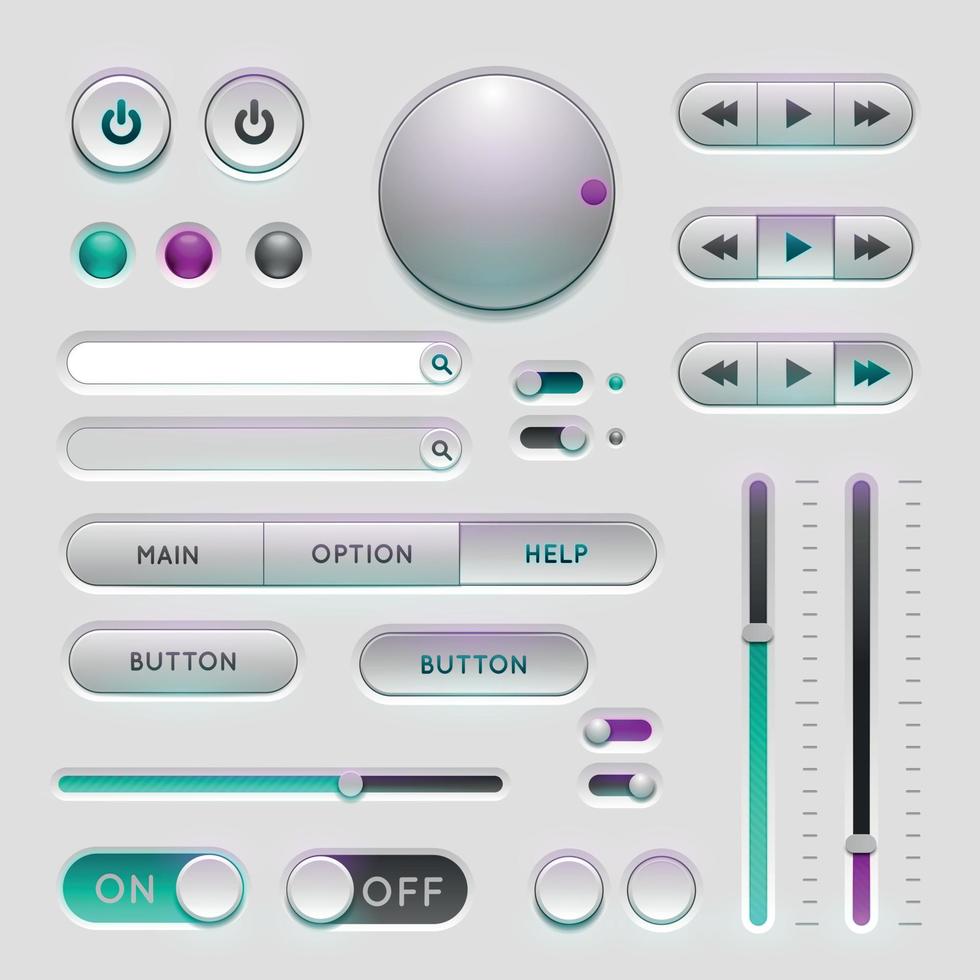 elementos de la interfaz de usuario web de la interfaz vector