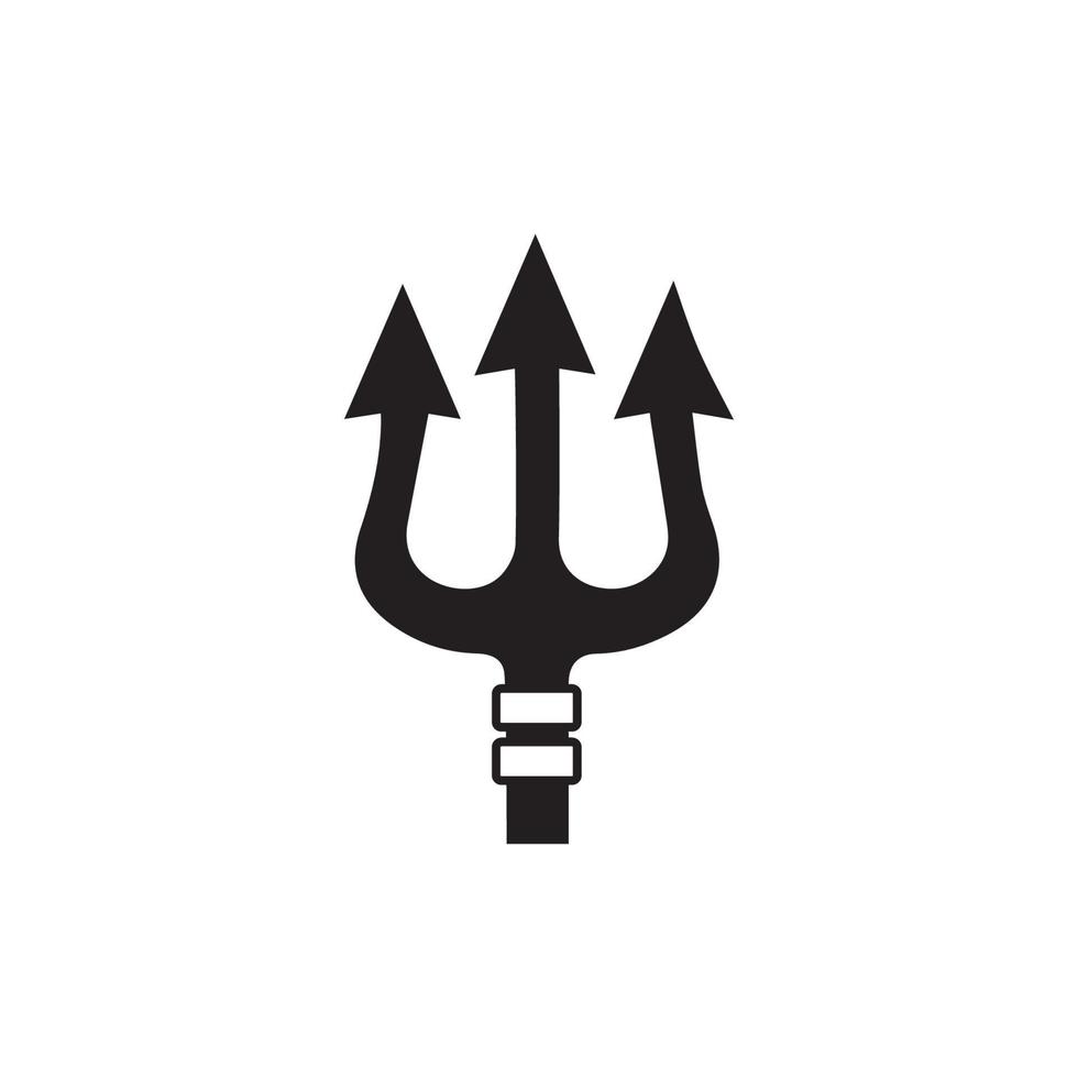 Trident design vector and poseidon icon illustration template