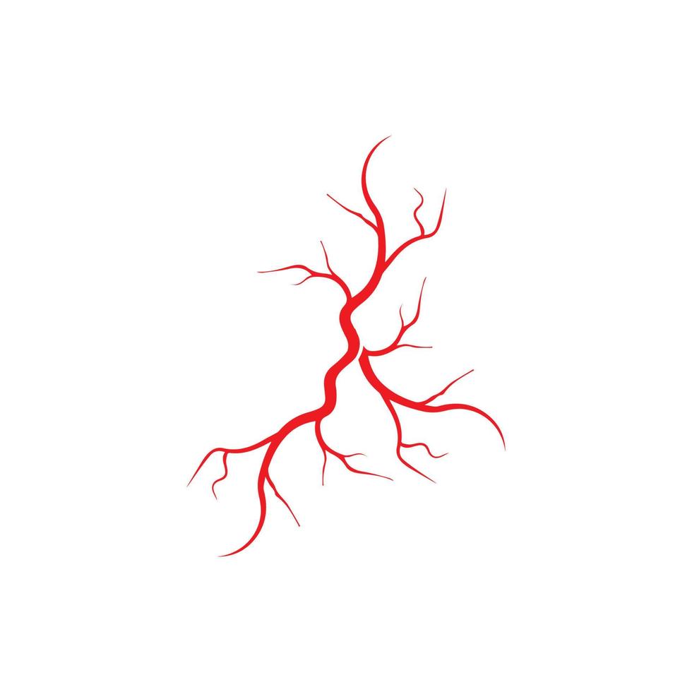 venas humanas, diseño de vasos sanguíneos rojos e ilustraciones vectoriales de arterias aisladas vector