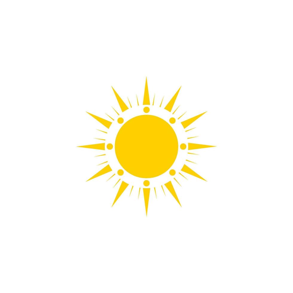 diseño de plantilla de logotipo de icono de ilustración de vector de sol