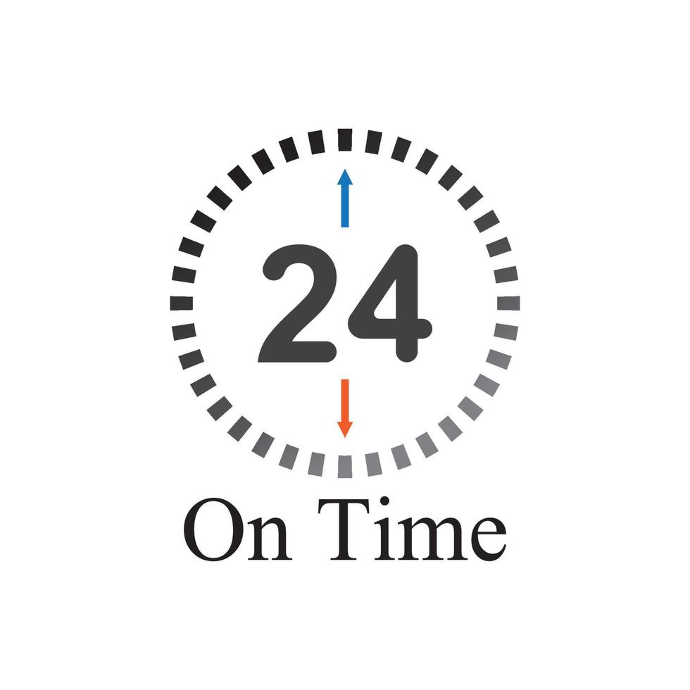 Time vector icon , 24 Hour icon vector illustration design template