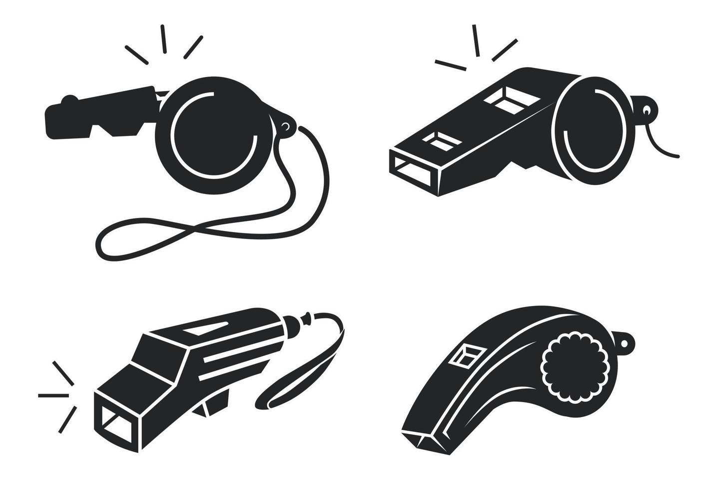 Whistle icons set, simple style vector