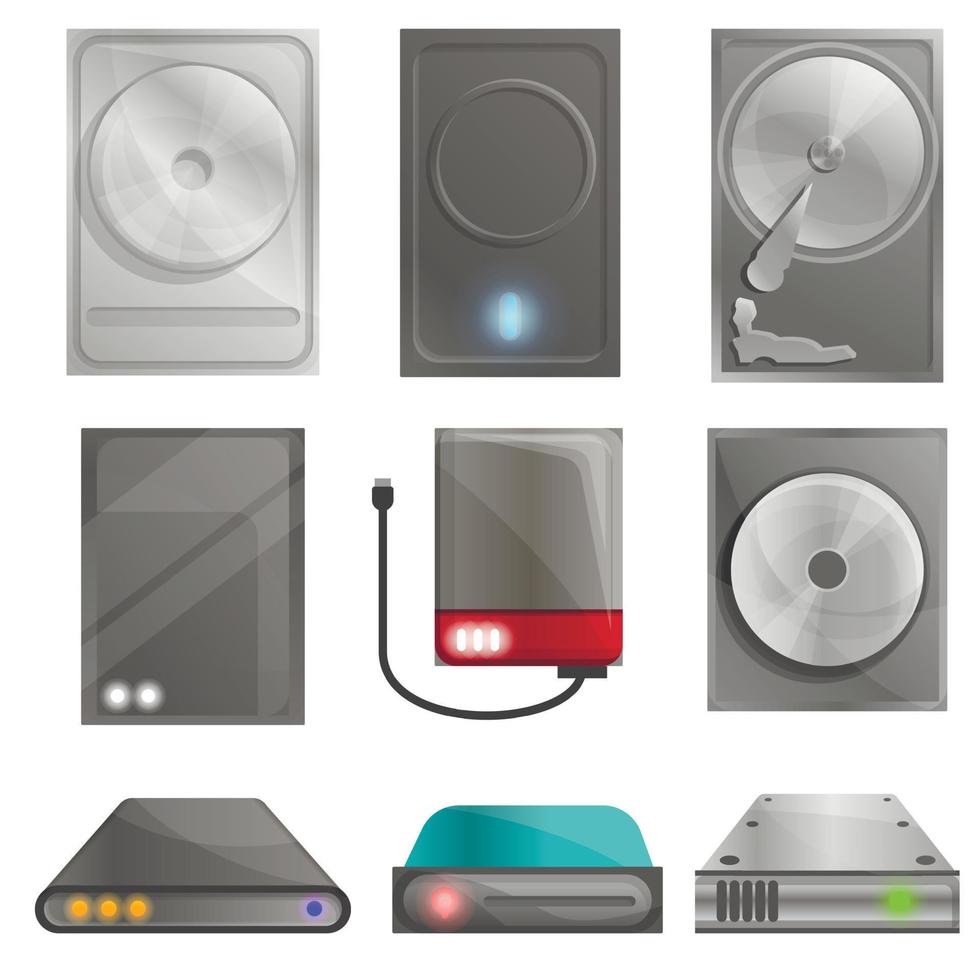 Hard disk icons set, cartoon style 8864697 Vector Art at Vecteezy Hard disk icons set, cartoon style 8864697 Vector Art at Vecteezy
