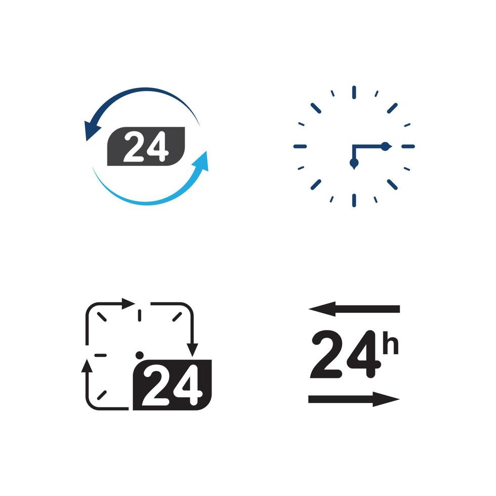 Time vector icon , 24 Hour icon vector illustration design template