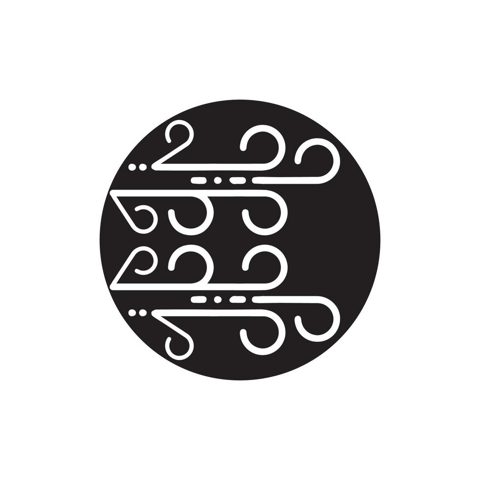 Wind vector icon design illustration template