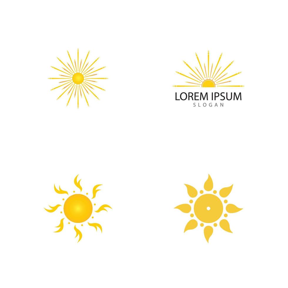 diseño de plantilla de logotipo de icono de ilustración de vector de sol