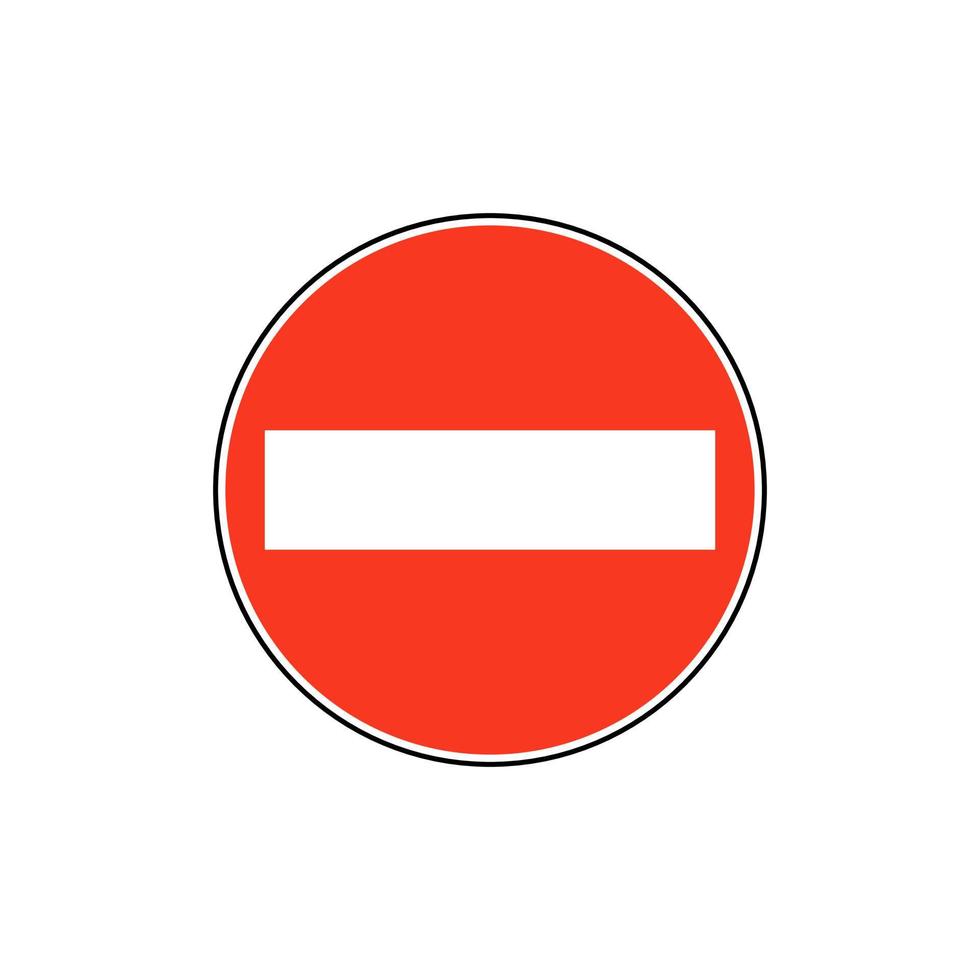 Do not enter blank sign. Warning red circle icon isolated on white background. vector