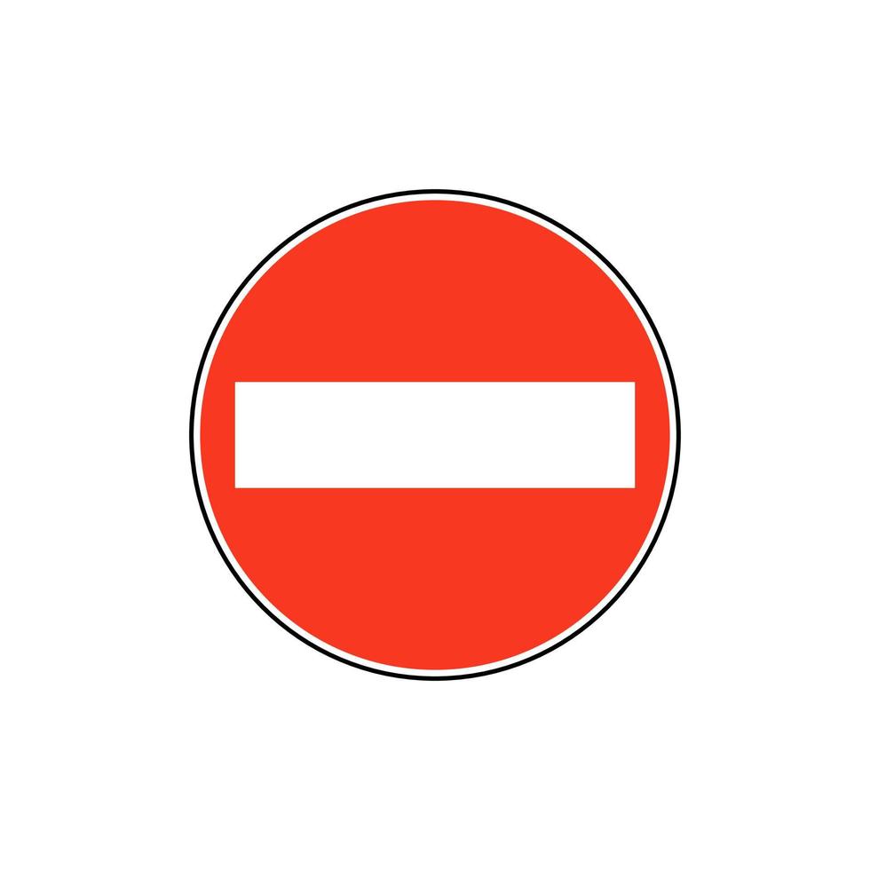 Do not enter blank sign. Warning red circle icon isolated on white background. vector