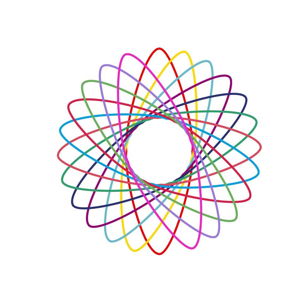 diseño espiral colorido abstracto aislado sobre fondo blanco vector