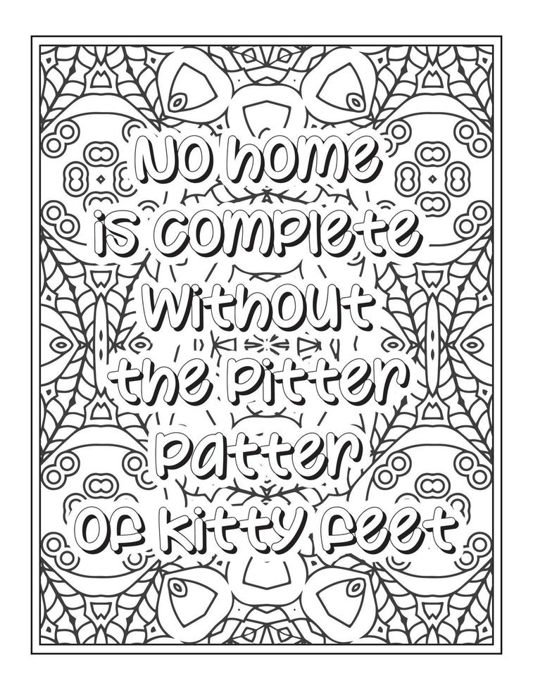 Cat Quotes coloring book vector