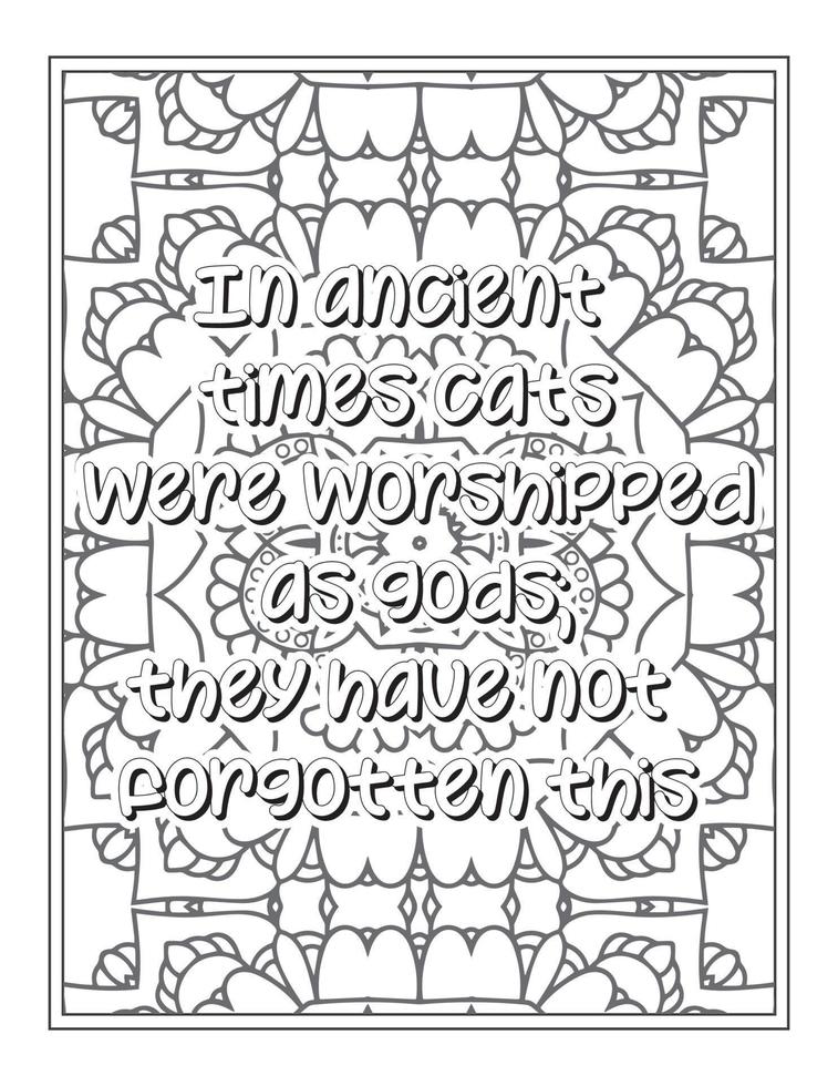 Cat Quotes coloring book vector