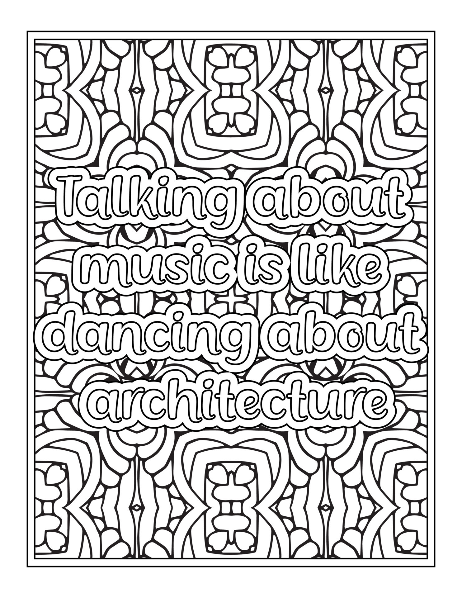Funny Quotes Coloring Book Page for Adult 8864978 Vector Art at Vecteezy