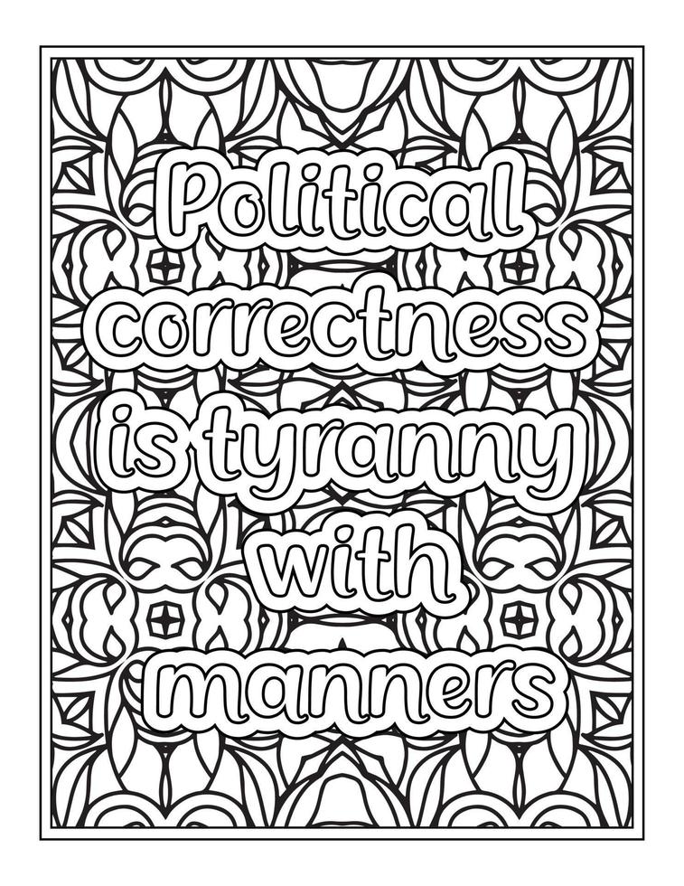 Funny Quotes Coloring Book Page for  Adult vector