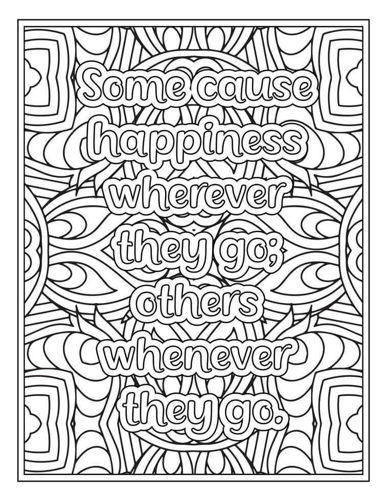 Mood Sawing Quotes Coloring Book Page for  Adult vector