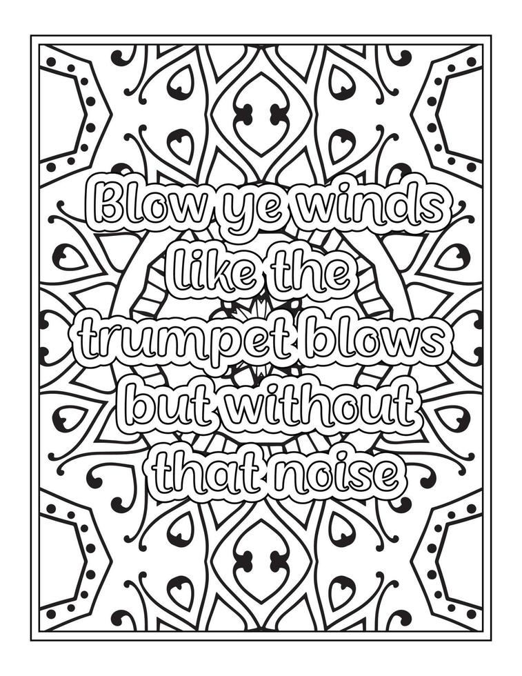 Winter Quotes coloring book vector