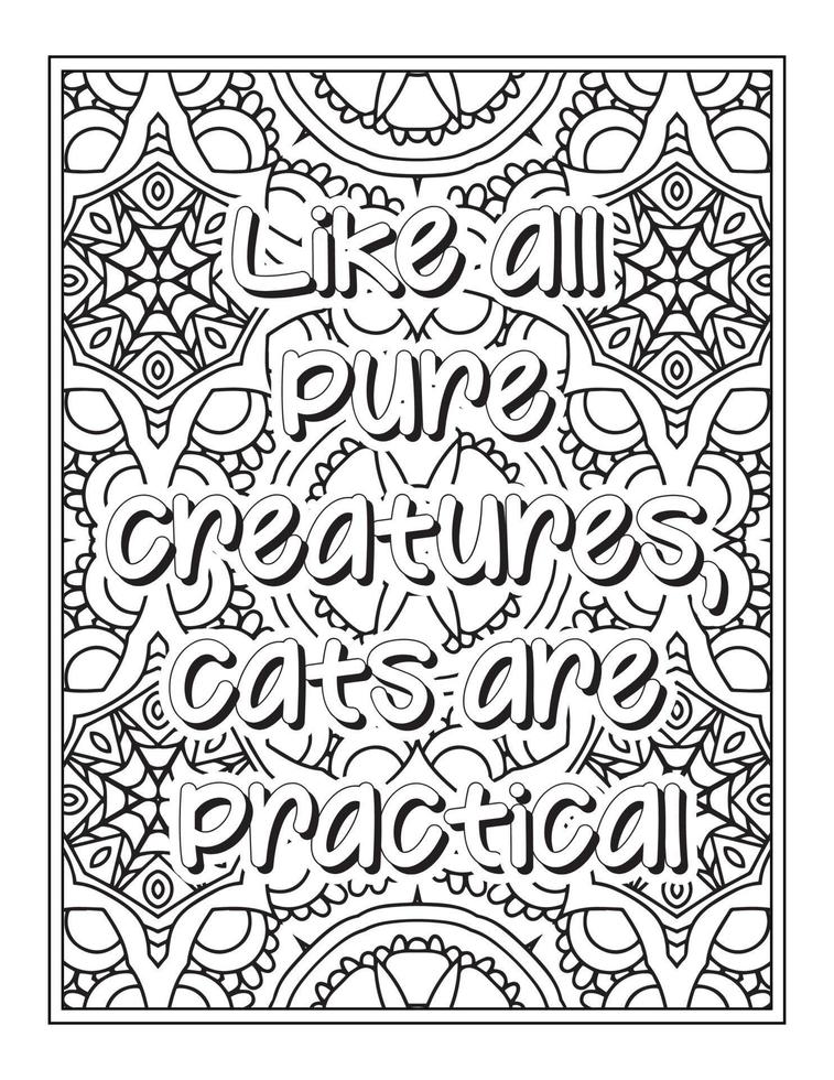 Cat Quotes coloring book vector
