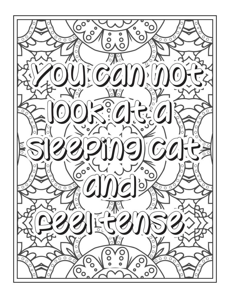 Cat Quotes coloring book vector