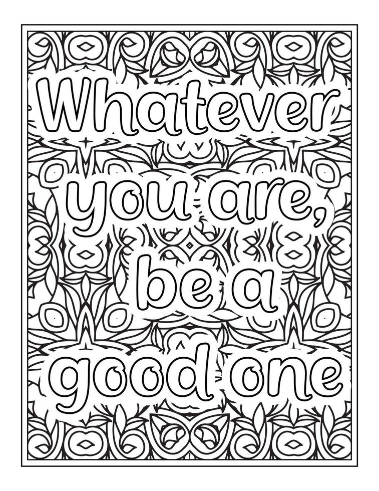 Motivational Quotes Coloring Book Pages vector