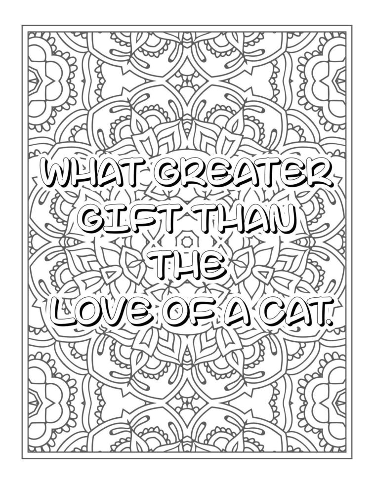 Cat Quotes coloring book vector