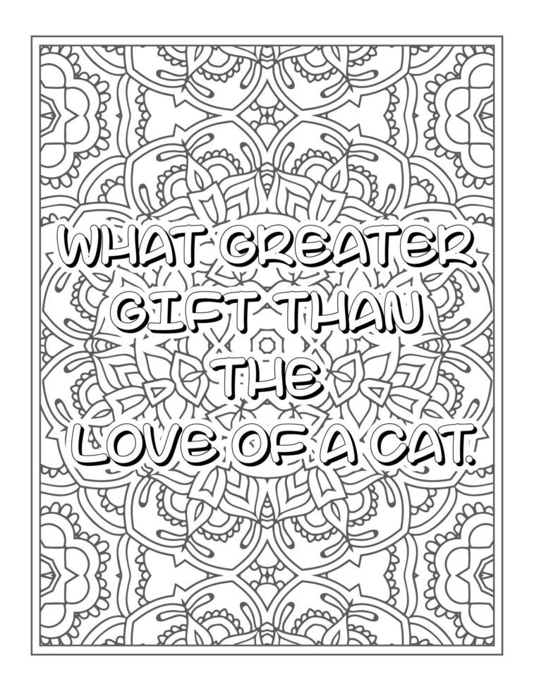 Cat Quotes coloring book vector