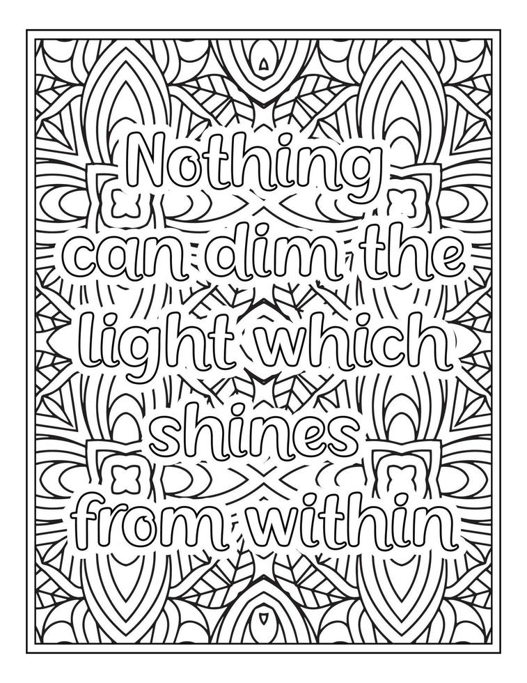 Motivational Quotes Coloring Book Pages vector