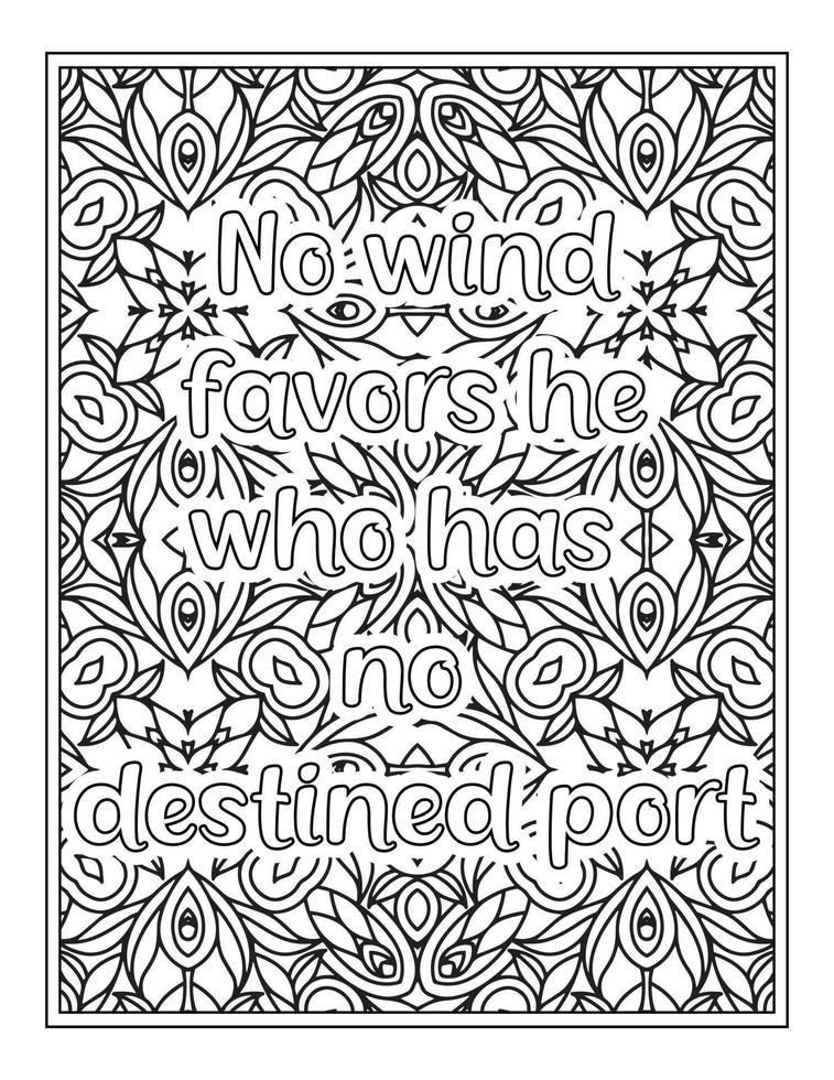 Motivational Quotes Coloring Book Pages vector