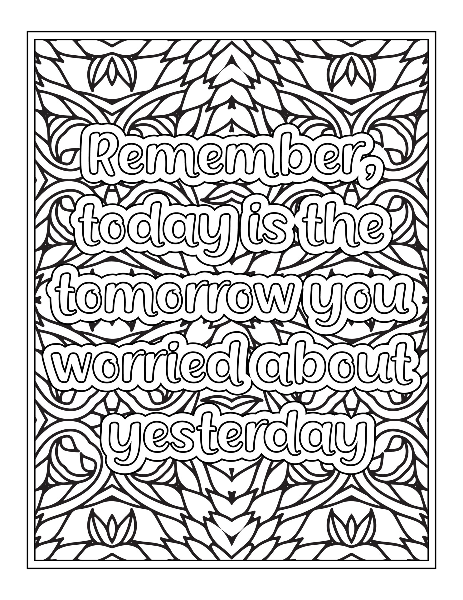 Funny Quotes Coloring Book Page for Adult 8865064 Vector Art at Vecteezy