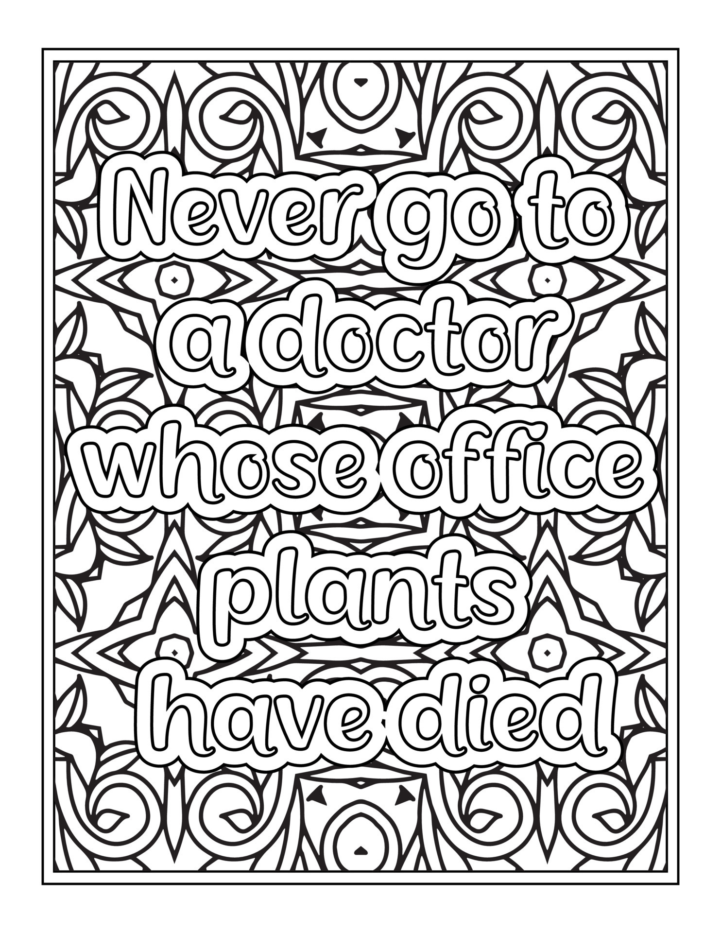 Funny Quotes Coloring Book Page for Adult 8865067 Vector Art at Vecteezy
