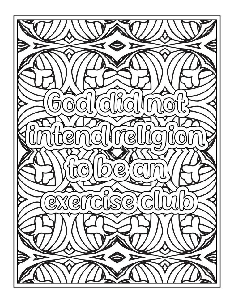 Funny Quotes Coloring Book Page for  Adult vector