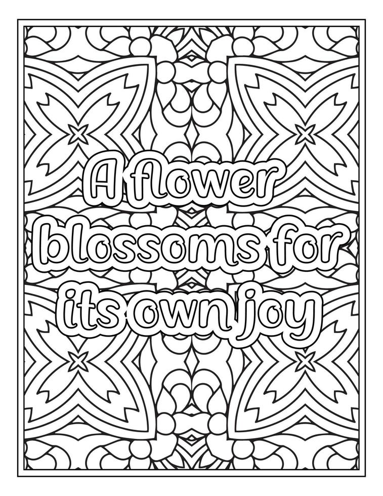 Mood Sawing Quotes Coloring Book Page for  Adult vector