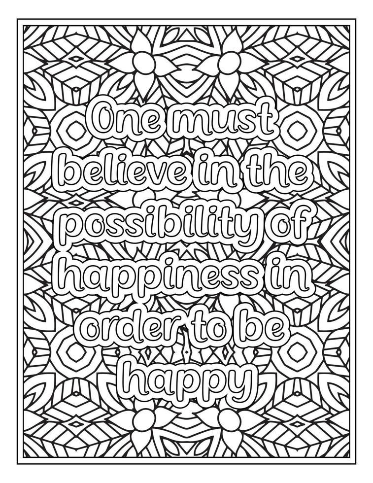 Mood Sawing Quotes Coloring Book Page for  Adult vector