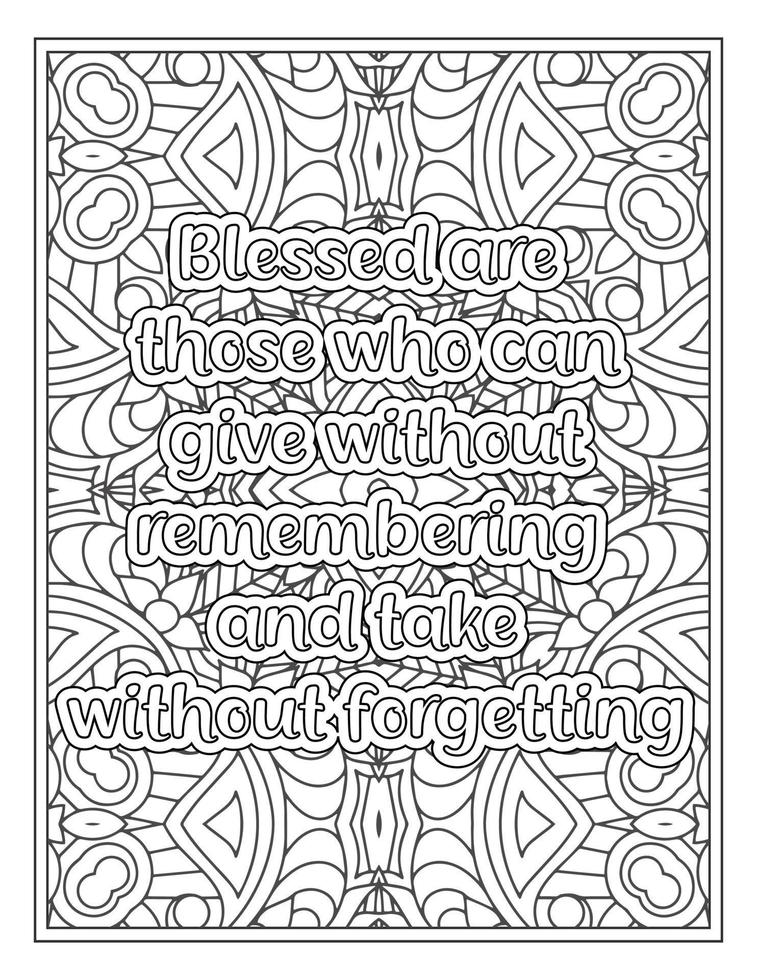 Mood Sawing Quotes Coloring Book Page for  Adult vector
