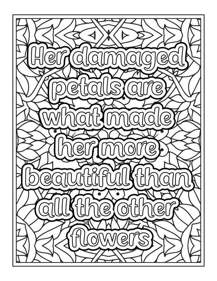 Strong Women Quotes coloring Page for Coloring Book vector