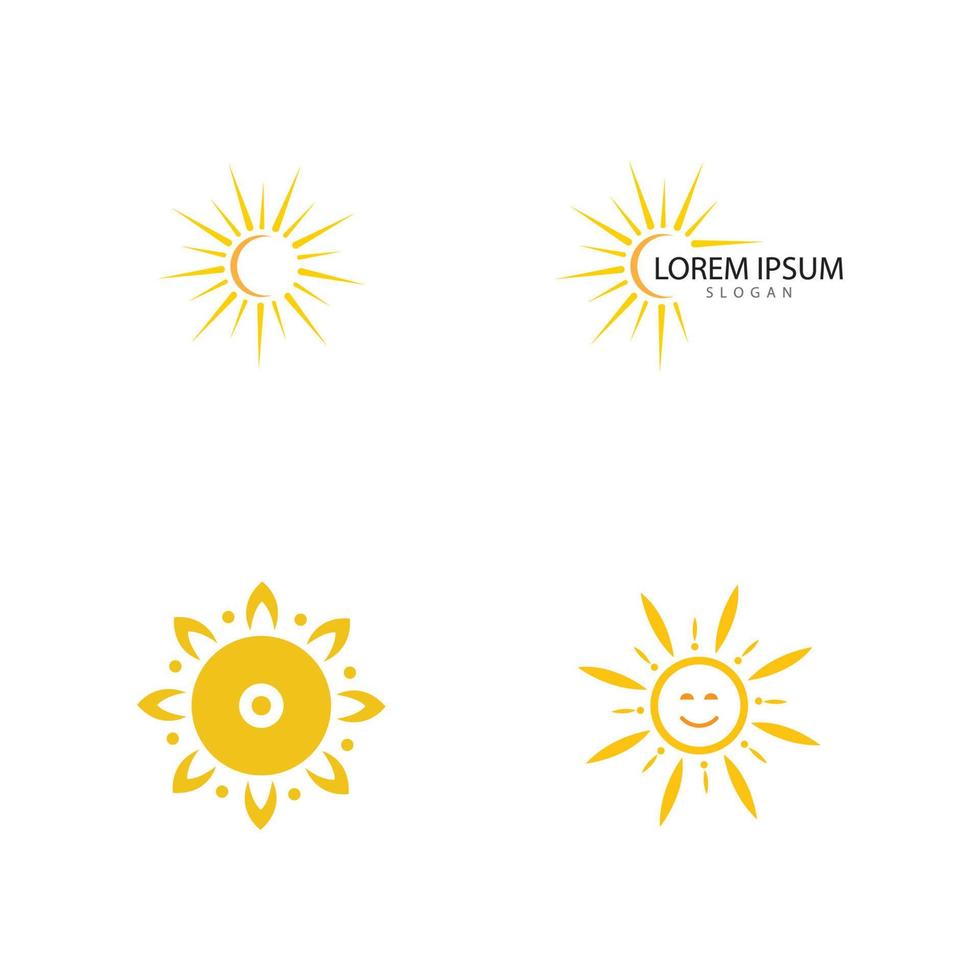 diseño de plantilla de logotipo de icono de ilustración de vector de sol